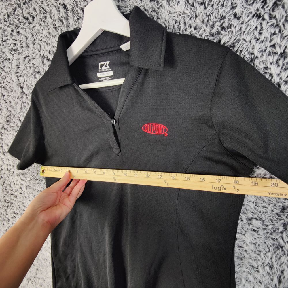 Cutter & Buck DuPont Black Performance Golf Polo Shirt Moisture Wicking Womens M - Picture 4 of 9
